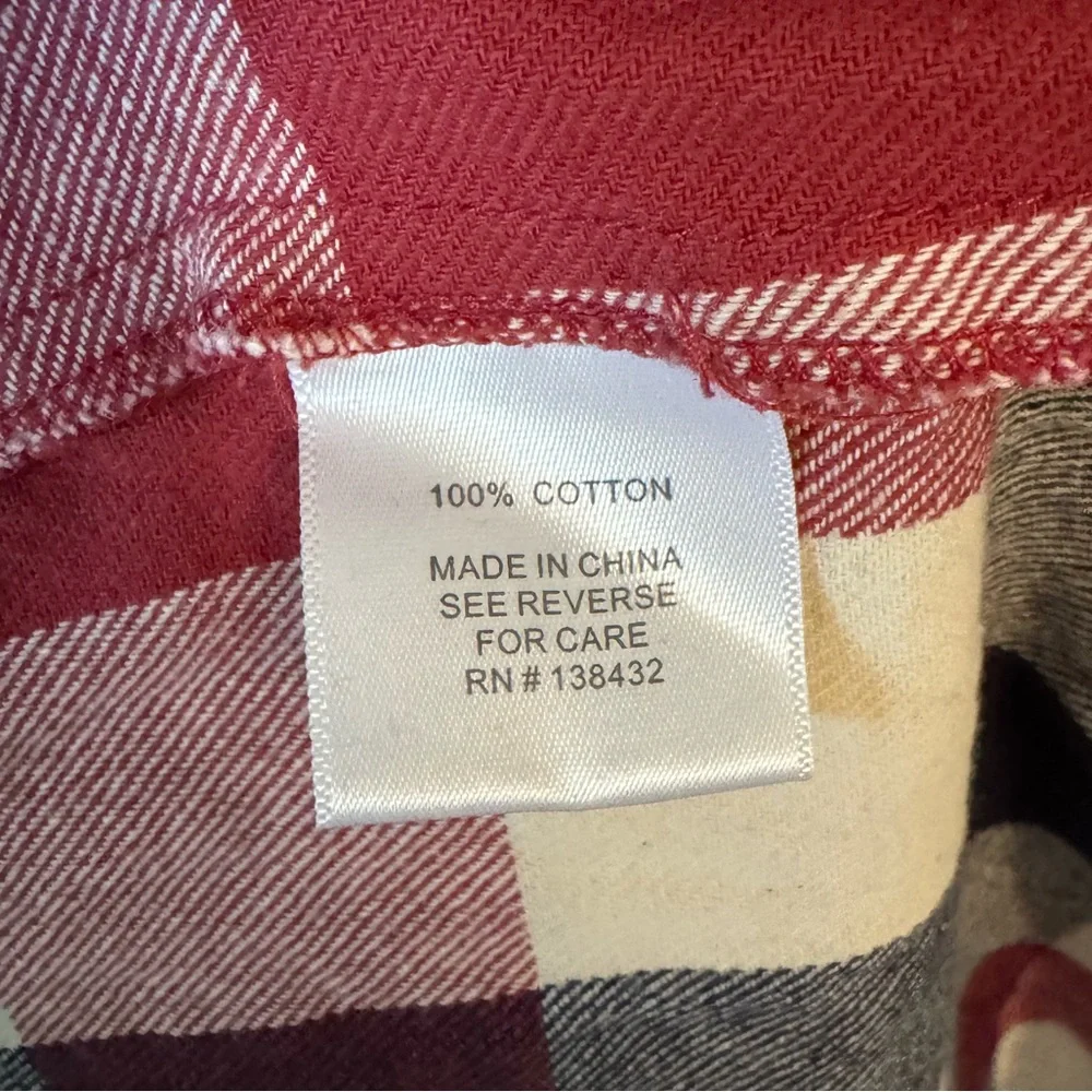 ModCloth Plaid Shirt Dress Medium | Button Front Fit & Flare Pockets Red Blue - Picture 8 of 10